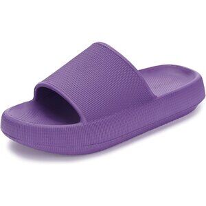 Women's Purple Cushioned Thick Sole Pillow Shower Slides Slippers Sandals Shoes